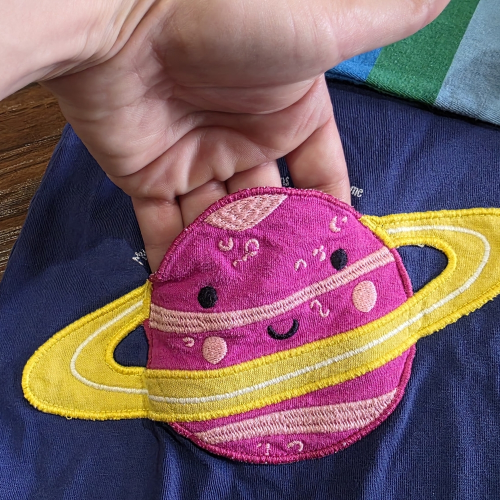 Mini Boden Blue Dress with Colorful Planet Design - Picture 8 of 10